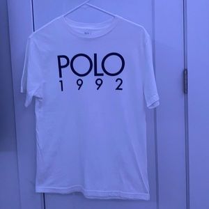 Boys Polo tshirt, white, size youth Large